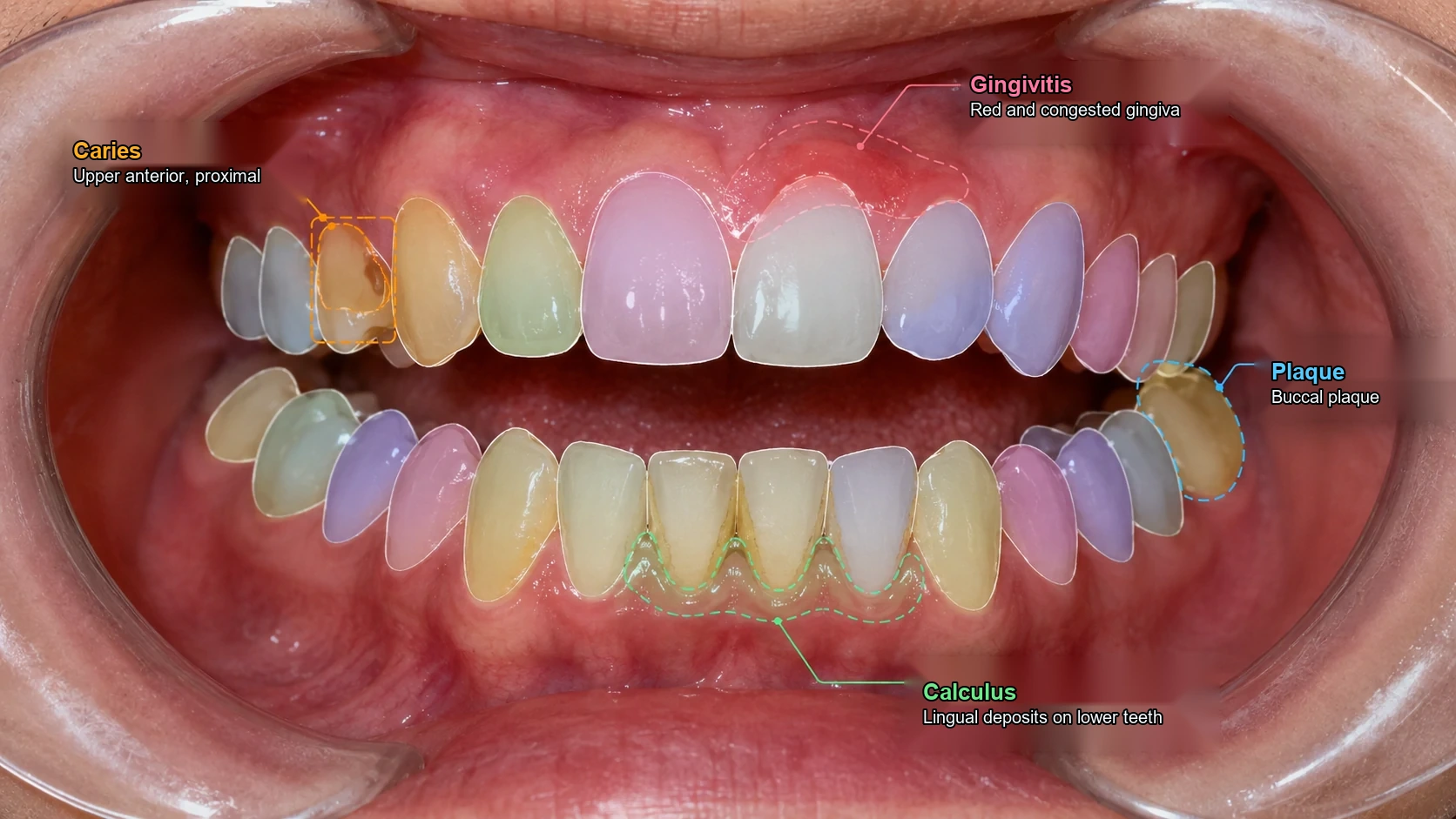 Intraoral photo AI detection and segmentation