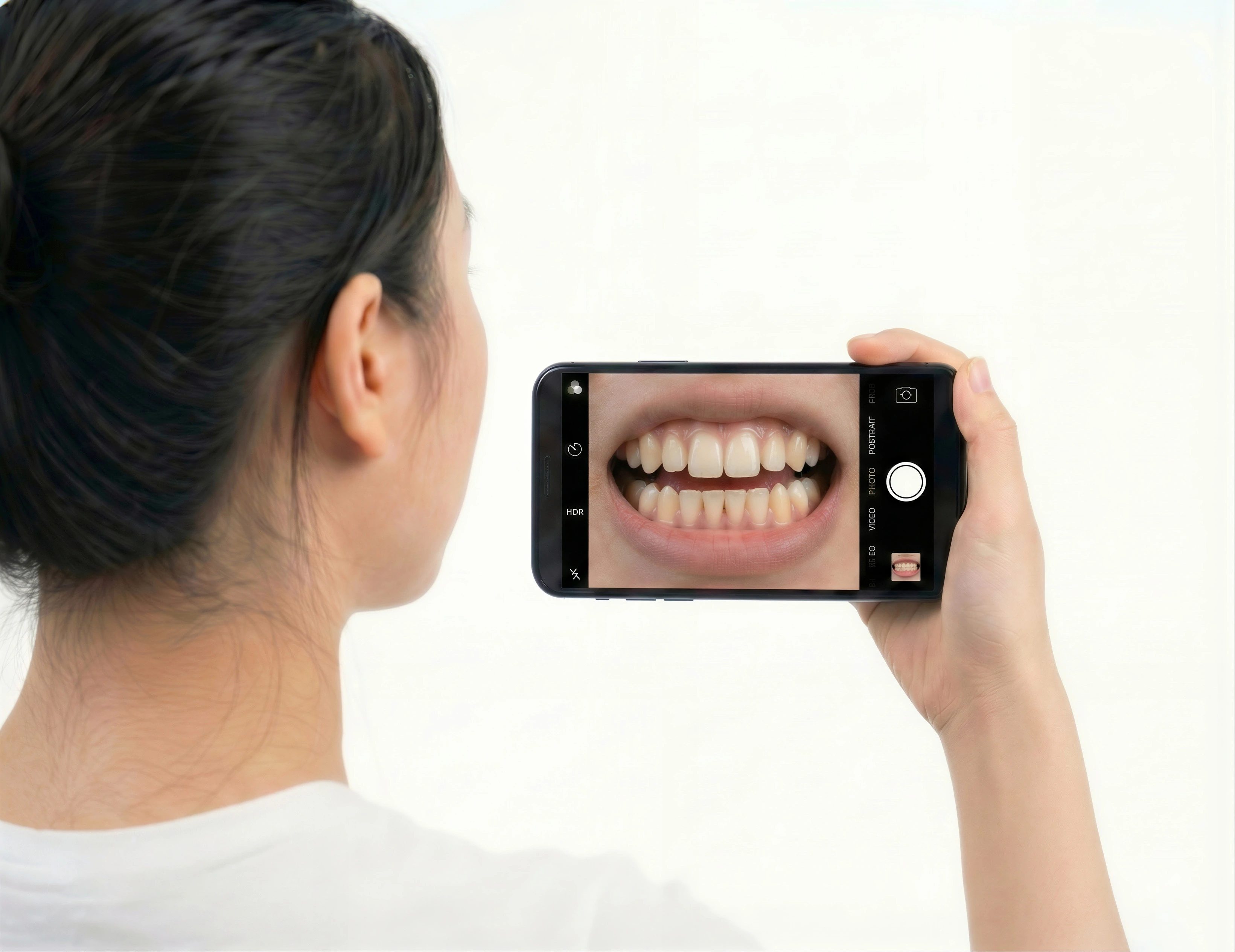 拍摄正面牙列示意图